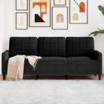 ZEYUAN 4007639 3-kohaline diivan, must, 180 cm, Samet, Lounge diivan, Diivanid ja diivanid, Relax diivan, Diivan elutuppa