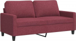vidaXL diivan 2-kohaline, Lounge diivan diivan koos k&auml;etugede seljapatjadega, elutoa diivan disain diivan metallist raam, istumism&ouml;&ouml;bel kahekohaline, kaasaegne, veinipunane kangas
