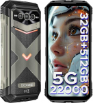 DOOGEE VMAX PRO V&auml;litingimustes kasutatav mobiiltelefon 5G, 32GB RAM + 512GB ROM Android 14 V&auml;litingimustes kasutatav nutitelefon 22000mAh 6,58-tolline FHD + 120Hz ehitusplatsi mobiiltelefon 108MP + 16MP + 20MP &ouml;&ouml;n&auml;gemiskaamera WiFi 6