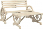 2-osaline aiakomplekt, valmistatud t&auml;ispuidust, 121,5 x 57 x 77,5 cm, diivan ja kohvilaud, 90 x 50 x 40 cm, kaasaegne disain, vastupidav ja vastupidav r&otilde;dule, terrassile ja aeda.