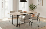 B&D home Pius s&ouml;&ouml;gilaud, pikendatav 120-160 x 80 cm, 4-6 inimesele, k&ouml;&ouml;gilaud, puidust laud U-metallist raamiga s&ouml;&ouml;gituppa, k&ouml;&ouml;ki, kaasaegne disain, liivapuu v&auml;limus, 11219-120-US-EISA