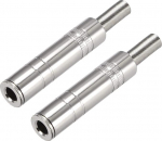 Sourcing Map 6,35 mm Stereo Buchse L&ouml;tverbinder Audio Video Kabel Power Adapter Zinklegierung 2 St&uuml;ck