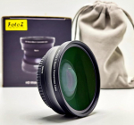 49 mm 0,75 x HD-Weitwinkel-Konvertierungsobjektiv (W/Makro-Port), f&uuml;r Canon EOS M6 M50 Mark II M100 M200,, kompatibel mit EF-M 15-45 mm, R50 R100 Zubeh&ouml;r, kompatibel mit RF-S 18-45 mm Kit-Objektiv