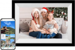 10,1-tolline digitaalne WiFi-fotoraam, 16 GB m&auml;lu, digitaalne pildiraam, 1280 x 800 IPS puuteekraan, lihtne seadistus fotode ja videote jagamiseks Frameo rakenduse kaudu, mattmust
