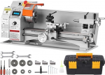 B&uuml;rstenlose Mini-Metalldrehmaschine 7''x16'' / 180mm*400mm 800W Digitalanzeige Stufenlose Metallbearbeitung Drehen