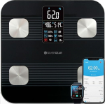 Silvergear Premium Body Fat Scale, isiklik kaal, Bluetooth kehaanal&uuml;&uuml;si kaalud koos rakendusega, keharasv, BMI, kaal, lihasmass, vesi, valk, luukaal, BMR ja s&uuml;dame l&ouml;&ouml;gisagedus - mustas toonis