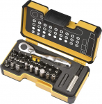 Felo 0715761545 XS karbikomplekt sisaldab miniratturit, 1/4" adapterit, hammasv&otilde;tit ja 30 bitti (33 tk).