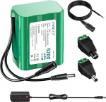 12,6 V DC aku 5200 mAh 12 V jaoks, koos 2 Pack DC pikenduskaabliga LED valgusribade, MP3-m&auml;ngijate, ruuterite, p&auml;ikesepaneelide, droonide, kalap&uuml;&uuml;gilampide, videokaamerate, DIY jne jaoks.