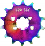 cyclingcolors Chain sprocket motorcycle moped scooter mofa mokick chain sprocket compatible with Derbi Senda Neo chrome 420 14 teeth gear pinion