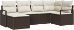 Rantry 6-teiliges Garten-Sofa-Set mit Kissen Braun Poly Rattan Gartenlounge Model3346448
