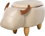 HOMCOM Lehmade jakkum - Jakkum Lehm - Bull Storage Box 2 in 1 - jalad Hevea Wood s&uuml;nteetiline pinnakate Aspect Cream