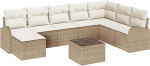 Garten Diivan Set Set von 9 Beige Rattan Garten Diivan Set Gartenlounge Model3346171