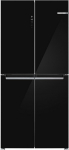 Bosch KMC85LBEA, Series 4, French Door Fridge, 189.5 x 85.5 cm, 324 L Cooling & 223 L Freezer, NoFrost, Vita Fresh XXL for Longer Freshness, Glass Front Black, Fast Cooling, LED Lighting