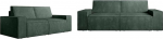 Vente-unique 3-kohaline ja 2-kohaline diivan - n&ouml;&ouml;r - roheline - Amelia