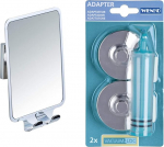 WENKO Vacuum-Loc Quadro Anti-Fog Mirror, Anti-Fog Shower Mirror, Shaving Mirror & Vacuum-Loc Adapter Premium/Classic/Style, Attachment No Drilling Required
