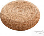 Artiz Pouf Ottoman Teal Rattan Stool Living Room Coffee Table Stool Meditation Cushion Cover Round Banana Leaves Natural Durable Handwoven Decor Foot Rest (Color : Natural, Size : 50x17cm)
