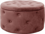AKORD Alia Veluurist tikitud pouf riiuliga 55 cm | Pouffe | Jalahoob | V&auml;ikeste esemete hoidmine | Veluurist polsterdatud | Tepitud pouf | B 55 x K 30 x T 55 cm | Kaal 8,10 kg | Roosa/roosa | Roosa/roosa