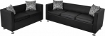 Tidyard Sofaset elutoa diivan Diivan Lounge diivan 3-kohaline diivan ja 2-kohaline diivan 4 padjaga istmemugavusega Must