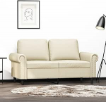 2-Sitzer-Sofa Dopplesofa Diivan Diivan Loungesofa Relaxsofa G&auml;stesofa Polstersofa Loveseat Sofa f&uuml;r Wohnzimmer Schlafzimmer G&auml;stezimmer Creme 120 cm Kunstleder