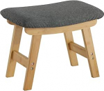 Fu&szlig;hocker, Ottoman-Fu&szlig;st&uuml;tze, Bambus-Fu&szlig;hocker unter dem Schreibtisch, kleiner Hocker f&uuml;r Wohnzimmer, Schlafzimmer und K&uuml;che (nat&uuml;rliche Beine, graue Hocker-Oberfl&auml;che)