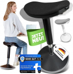 ergobalance tool innovatiivse istmega, ergonoomiline tool, 3-in-1, kontorijalats, sadulaj&auml;lg, seisev tool, reguleeritava k&otilde;rgusega, libisemiskindel, valige n&uuml;&uuml;d v&auml;rv (must)