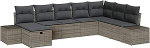 Rantry 8-teiliges Garten Sofa Set mit Kissen graues Poly-Rattan Gartenlounge Model3360760