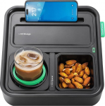 CouchConsole Original Tray - jookide ja suupistete hoidja diivanil koos k&auml;etoega, laud koos telefonipuldiga, teleka kaugjuhtimispuldi hoidmise ja organiseerimisega - elutuppa, matkaautosse ja autodesse, must/roheline