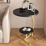 LITAITAITAI Kahekordne C-kujuline k&uuml;ljelaud koos hoiuga V&auml;ike k&uuml;ljelaud diivanivoodi k&otilde;rval C-laud elutuppa ja magamistuppa V&auml;ike C-kujuline suupistelaud v&auml;ikese ruumi jaoks