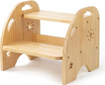Laste jalatool, puidust astmetool, libisemisvastane astmetool, puit, 2 tasandit, vannituppa, k&ouml;&ouml;ki, lastetuppa