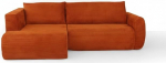 Ecksofa mit Schlaffunktion - 240cm Corduroy Modulares Schlafsofa, L Form Couch, Sofa 3 Sitzer, Sektionssofas f&uuml;r Wohnzimmer, Keine Montage erforderlich (Orange)
