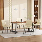 HAUSPROFI s&ouml;&ouml;gilaud 4 tooliga, 68 x 117 x 75 cm, s&ouml;&ouml;gitoa lauad, k&ouml;&ouml;gilaud koos polsterdatud toolidega, kaasaegne s&ouml;&ouml;gitoa m&ouml;&ouml;blikomplekt (Velvet, valge + must)