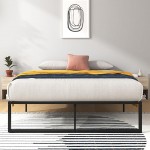 ZINUS Lorelai metallist platvormvoodi, 36 cm, teraslattidega raam, voodi all hoiuruum, lihtne kokkupanek, 140 x 200 cm, must