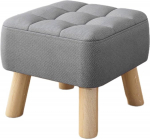 vepoty kangast polsterdatud madal tool, v&auml;ike kodumajapidamise tool, elutuba, jalatsi vahetus tool, libisemisvastaste puidust jalgadega jalatugi