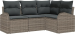 Rantry 4-teiliges Garten Sofa Set mit Kissen Grau Poly Rattan Gartenlounge Model3346019