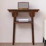 PQXQZ Konsool Im Mid Century Stil f&uuml;r den Eingangsbereich Zweistufiger Beistelltisch Schmales Holzregal f&uuml;r Kleine Wohnzimmer und Eingangsbereiche