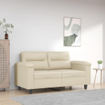 2-kohaline diivan Kahekohaline diivan Diivan Lounge Diivan Polsterdatud diivan Relax diivan K&uuml;lalissohva Diivan Diivan elutuppa K&uuml;lalistetuba Magamistuba Cream 120 cm Faux Leather