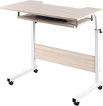 Tragbarer, faltbarer Computertisch mit verstellbarem Laptop-St&auml;nder, Rollr&auml;der f&uuml;r Bett, Sofa, Krankenhaus, ideal zum Lesen, Essen und f&uuml;r Arbeitsaufgaben
