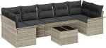 Gartensofa-komplekt 8 tk Hellgrau und Dunkelgrau Poly-Rattan Gartenm&ouml;bel Model3353951