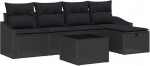 vidaXL Diivan Set mit Kissen 6 tk Poly-Rattan, Garten und Terrasse, modulares Sofa-Set, kerge, robust, UV-best&auml;ndig, flexible einstellbares Lounge-M&ouml;bel