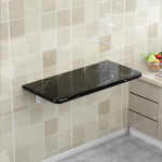 Kokkupandav laud seinale paigaldatav kokkupandav laud ruumi s&auml;&auml;stev disain Faux Marble Black Finish Compact Desk for Small Spaces Stiilne 00x40cm Home Furniture Solution