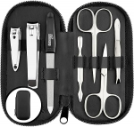 Solingen Manicure Set &ndash; Comparison Winner &ndash; Genuine Leather Case Handy and Soft &ndash; 7 Piece Complete Set for Men and Women marQus Made of Shiny Nickel-Plated Polished Steel