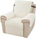 Topchances tugitooli kate diivanitoolile, sametist pluusist diivanikate, libisemisvastane diivanikate, tepitud m&ouml;&ouml;blikate, pestav diivanikate elastse rihmaga (k&uuml;&uuml;lik, pluus, riisivalge)