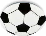 BRILONER - LED ceiling light with football motif, neutral white light colour, 12 Watt, 1300 lumens, football, ceiling light, living room lamp, children's room, teenager's room, 27.5 x 6.5 cm, black