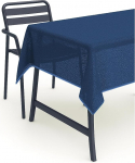 texpot Tablecloth 130 x 220 cm Blue Garden Blanket with Hem Washable Garden Tablecloth Balcony Patio Weatherproof