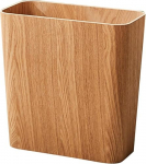 Sewroro Rectangular Narrow Bin Bamboo Waste Basket Open Top Without Lid Narrow Wooden Waste Bin Small Rubbish Bins for Bathroom Bedroom Kitchen Craft Room Office RVs