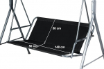 Replacement Swing Seat Cover, Black, Garden Swing Seat Cover, Hammock, Garden Furniture, Rocking Chair (148 x 50 x 50 cm, Black)
