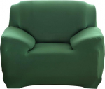 Paramount City Topchances Stretch Chair Cover 1 Seater Fabric Slipcover for Armchair Slipcover (1 Seater:90-140cm, Dark Green)