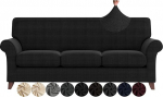 ZNSAYOTX 4 Piece Sofa Cover for Living Room Non-Slip Stretch Couch Covers for 3 Cushions Couch Pets Dog Sofa Slipcover Machine Washable Furniture Protector (Black, Sofa)