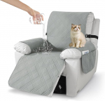 Bocguy tugitooli kate, veekindel tugitooli kate k&uuml;ljetaskutega, tugitooli kate, k&auml;etoe kaitsja, libisemiskindel toolipadi lamamistoolile ja teleritoolile, masinpesu (helehall)