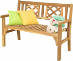 FANTASK puidust aiapink, kokkupandav, maksimaalne koormus 320 kg, 2-istmeline puupink, terrassipink, 120 x 56 x 90 cm, teakpuust